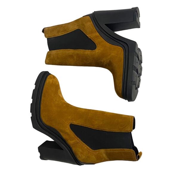 NWOT Marc Fisher 8.5 Ramio Ankle Boots Dark Natural Chelsea Leather Bootie - Picture 5 of 13